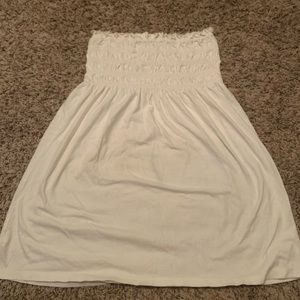A strap less bathing suit cover.